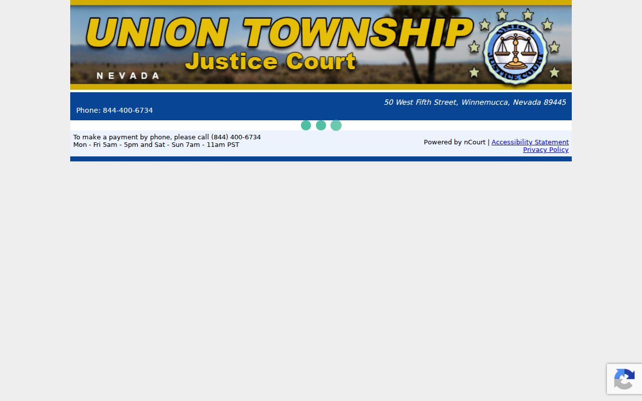 Humboldt County warrant check Union Justice Court payment information
