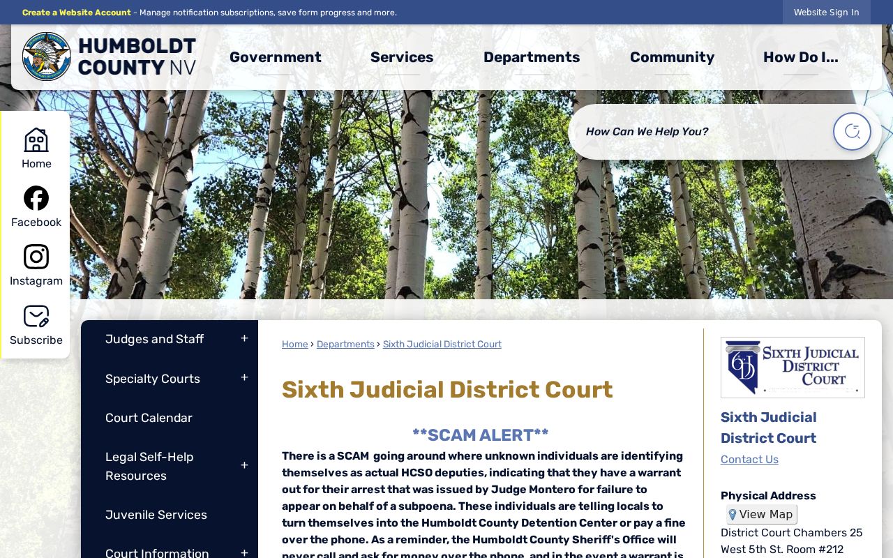Humboldt County active warrant search courthouse contact